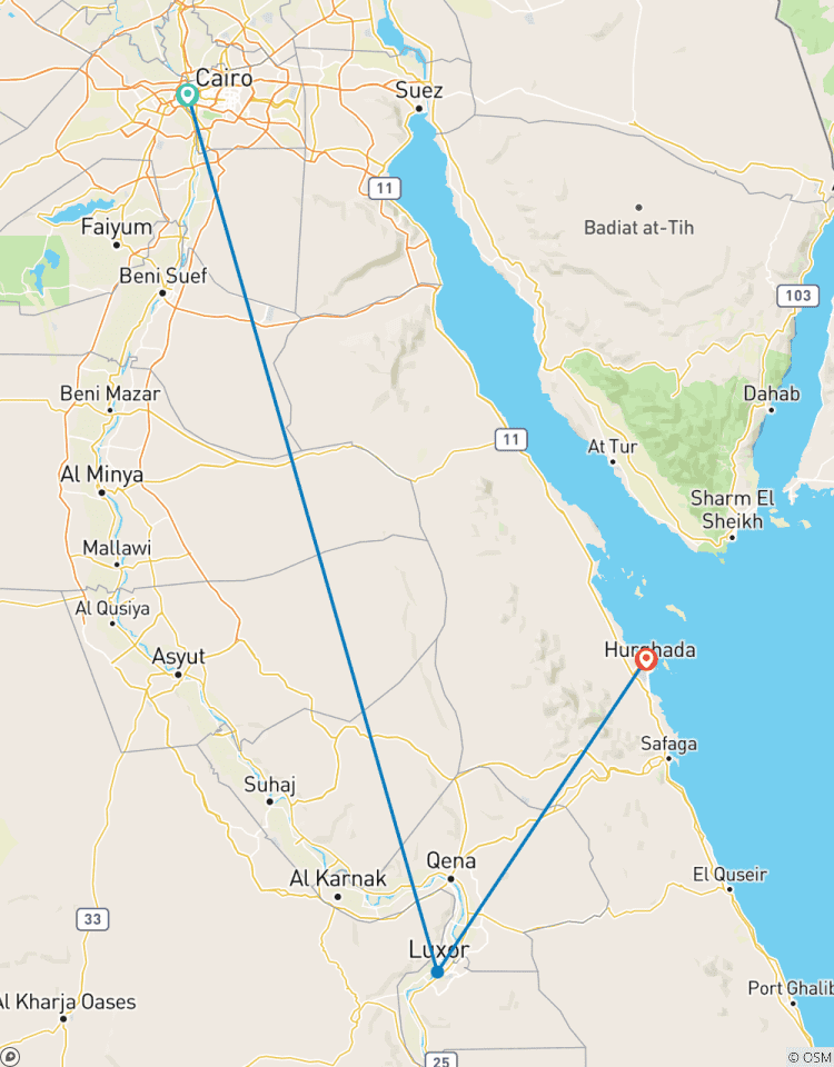Pharaohs & Paradise: Cairo, Luxor & Hurghada (10Day) Tour