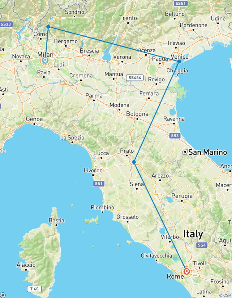 Standard 8 nuits Italie circuit