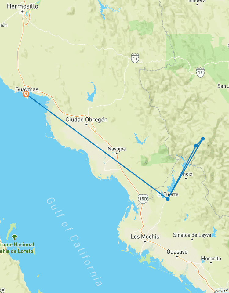Escorted Group Tour: San Carlos & Copper Canyon Mexico Train Tour Tour