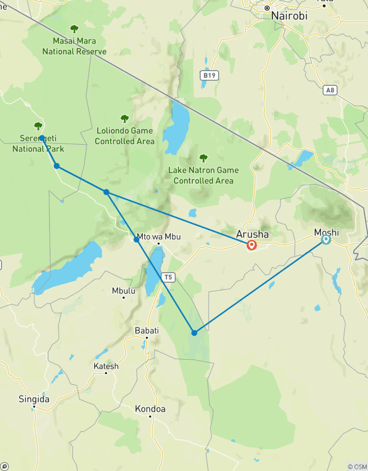 Circuito Safari de campamento de 5 días por Tanzania para los 5 grandes - Tarangire, Parque Nacional del Serengeti y Área de Conservación del Ngorongoro - alojamiento y transporte incluidos