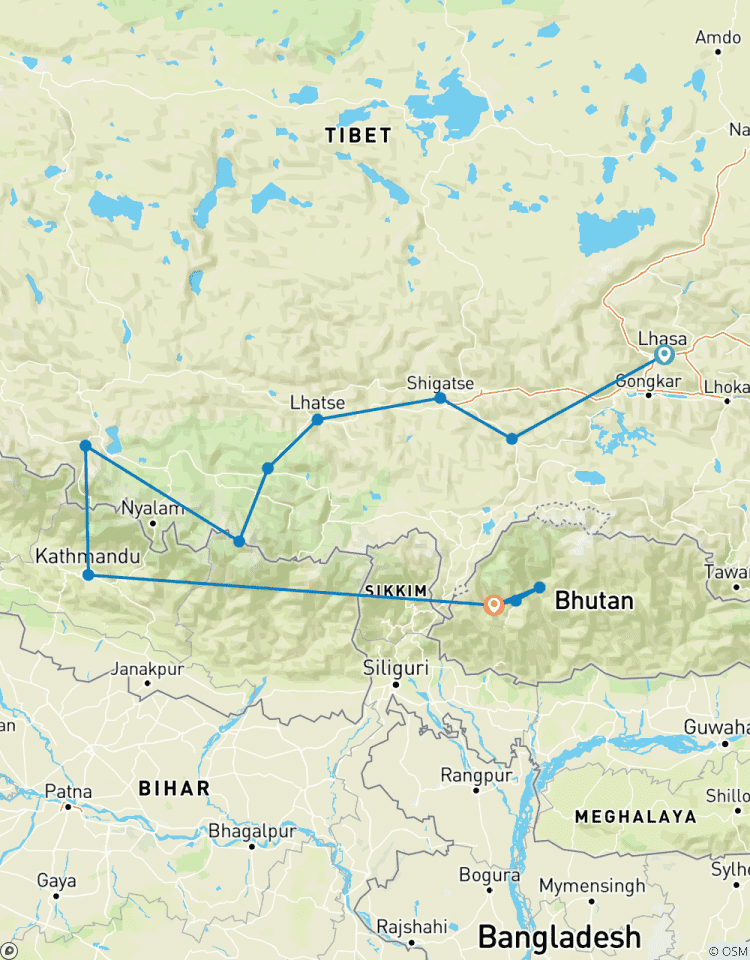 Circuito Viaje de 13 días Tíbet Nepal Bután clásico