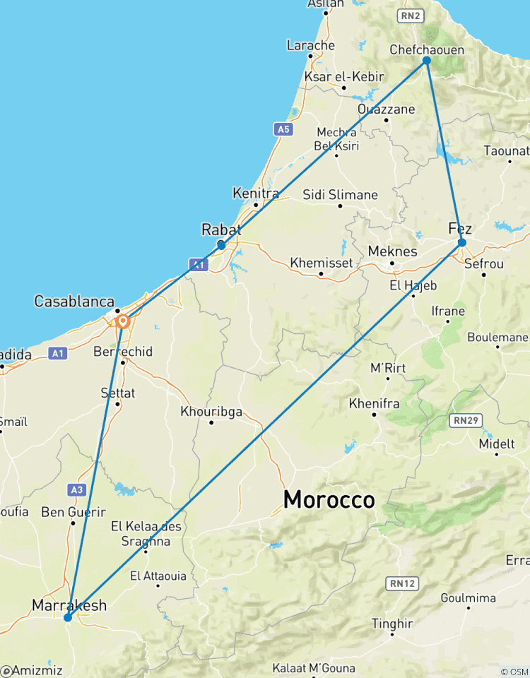 Circuito 9 días Marruecos ciudades imperiales y Chefchaouen