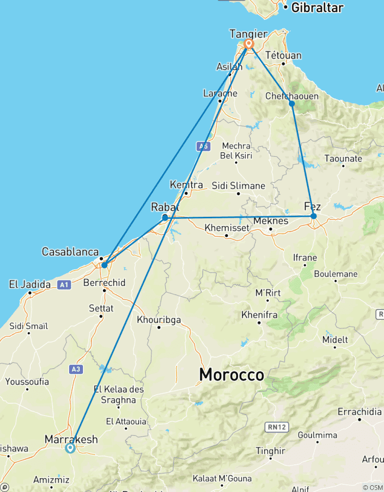 Circuito 9 días circuito real y norte de Marruecos