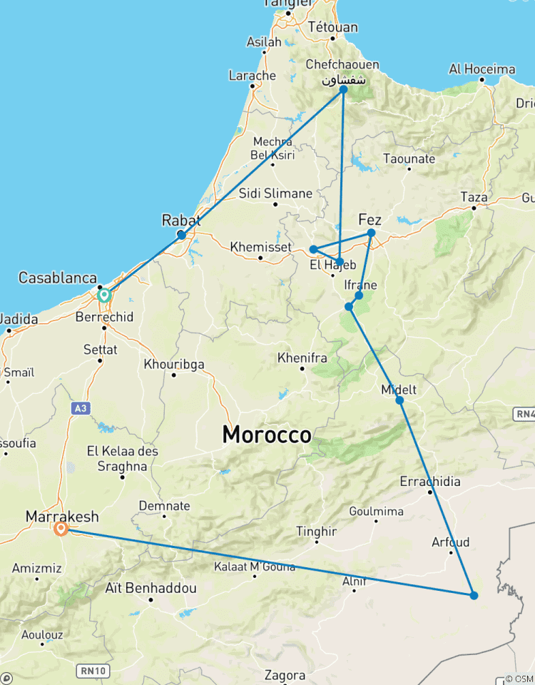 Circuit de 5 jours de Casablanca à Marrakech (Privé) circuit