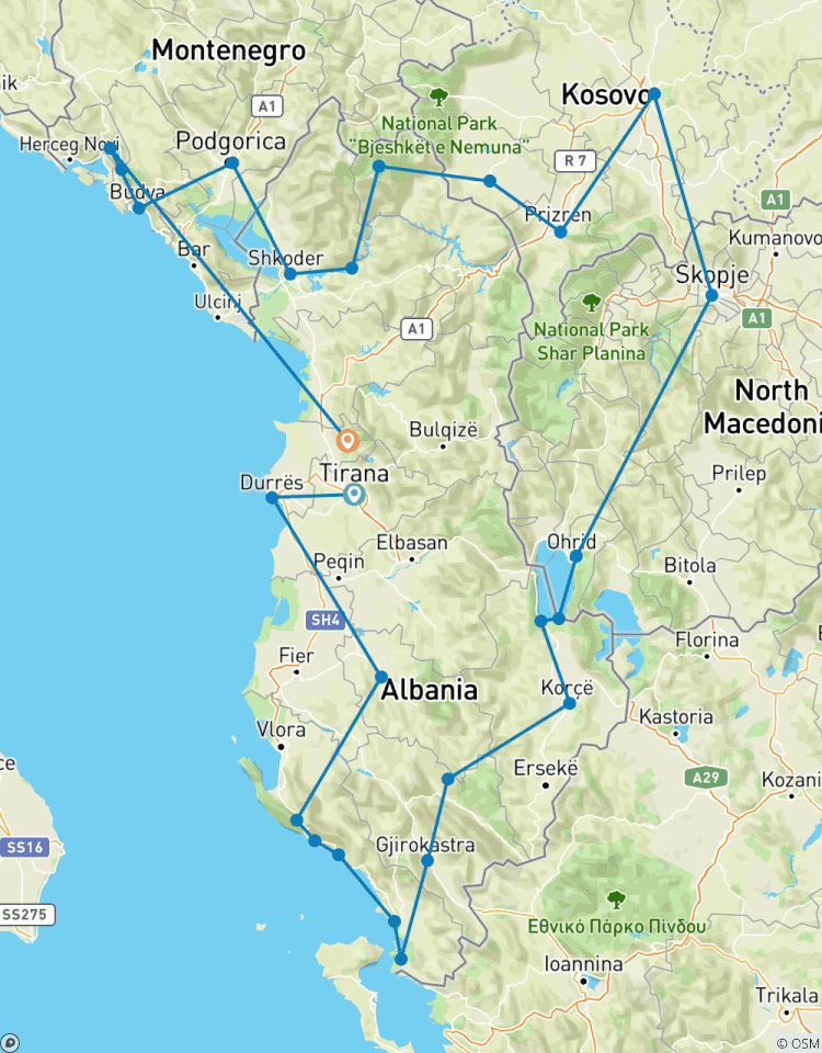 Circuito 4 Capitales de los Balcanes Occidentales 14 días