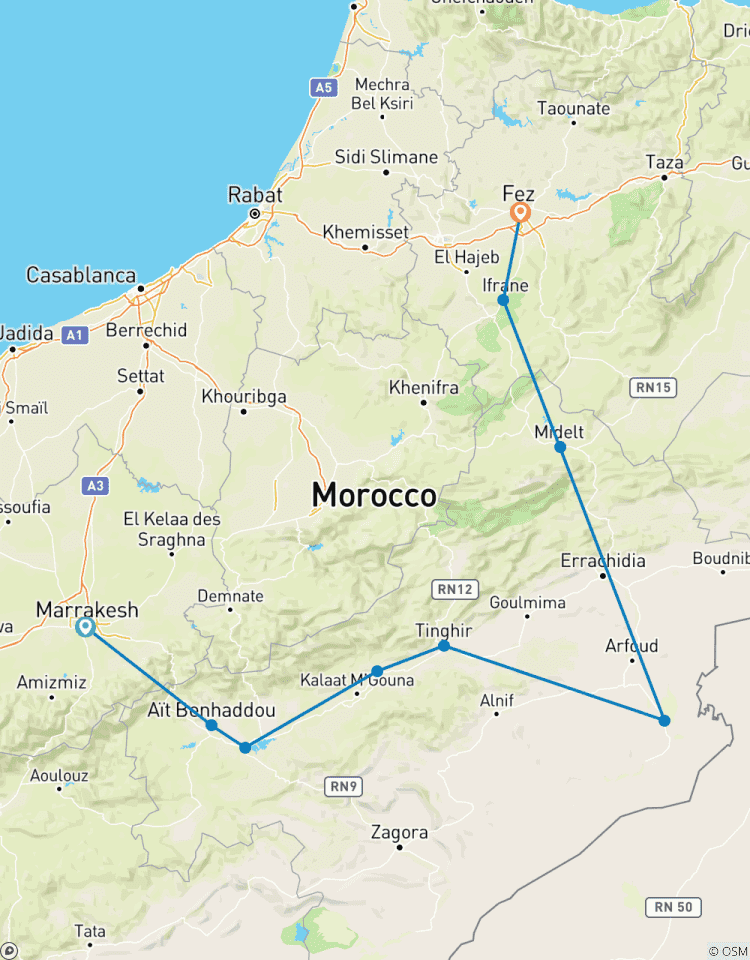 Circuito Desde Marrakech: circuito de 3 días a Fez por el desierto