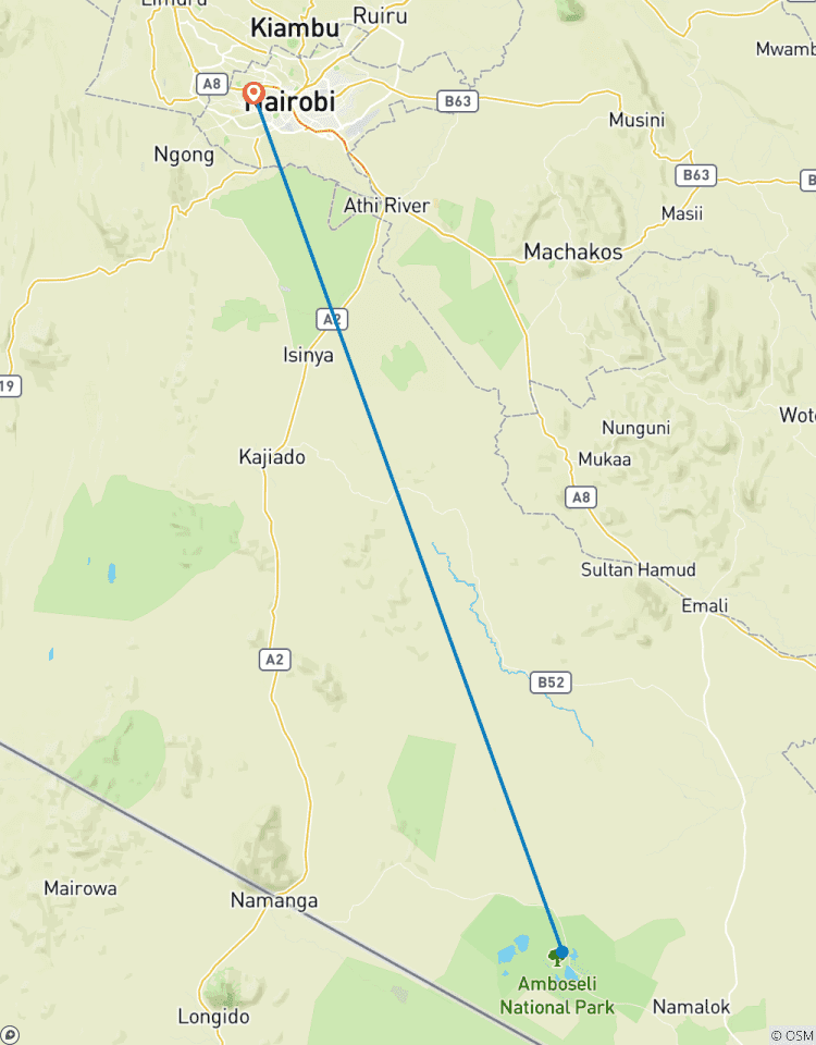 Circuito Safari de 3 días y 2 noches por Amboseli con visita al centro de las jirafas