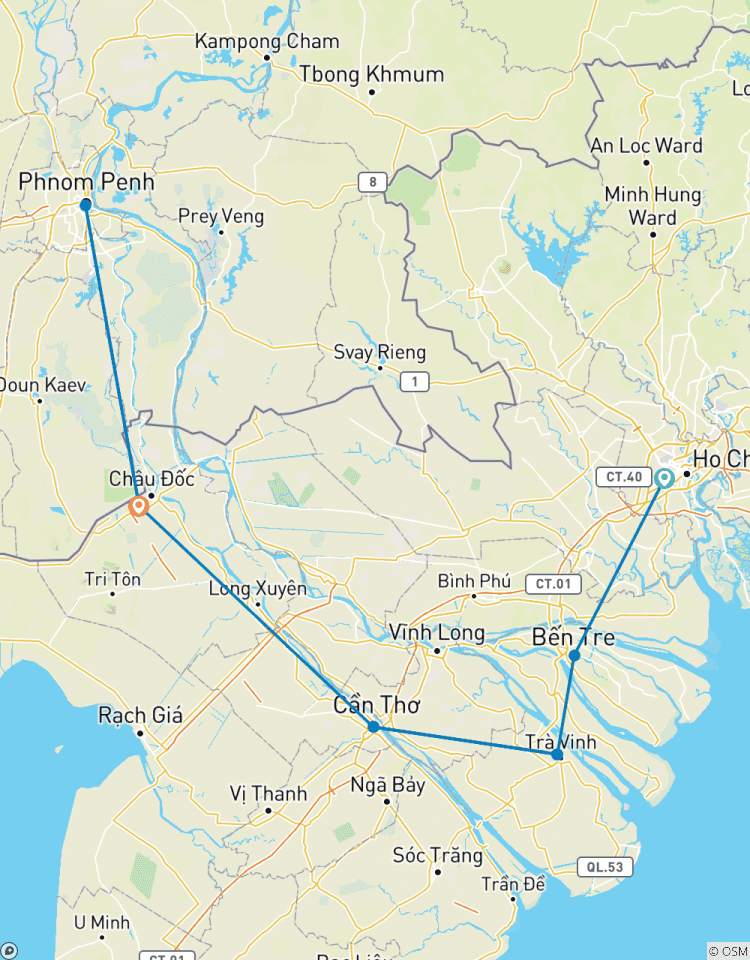 Circuito Expedición en bicicleta del Delta del Mekong a Phnom Penh