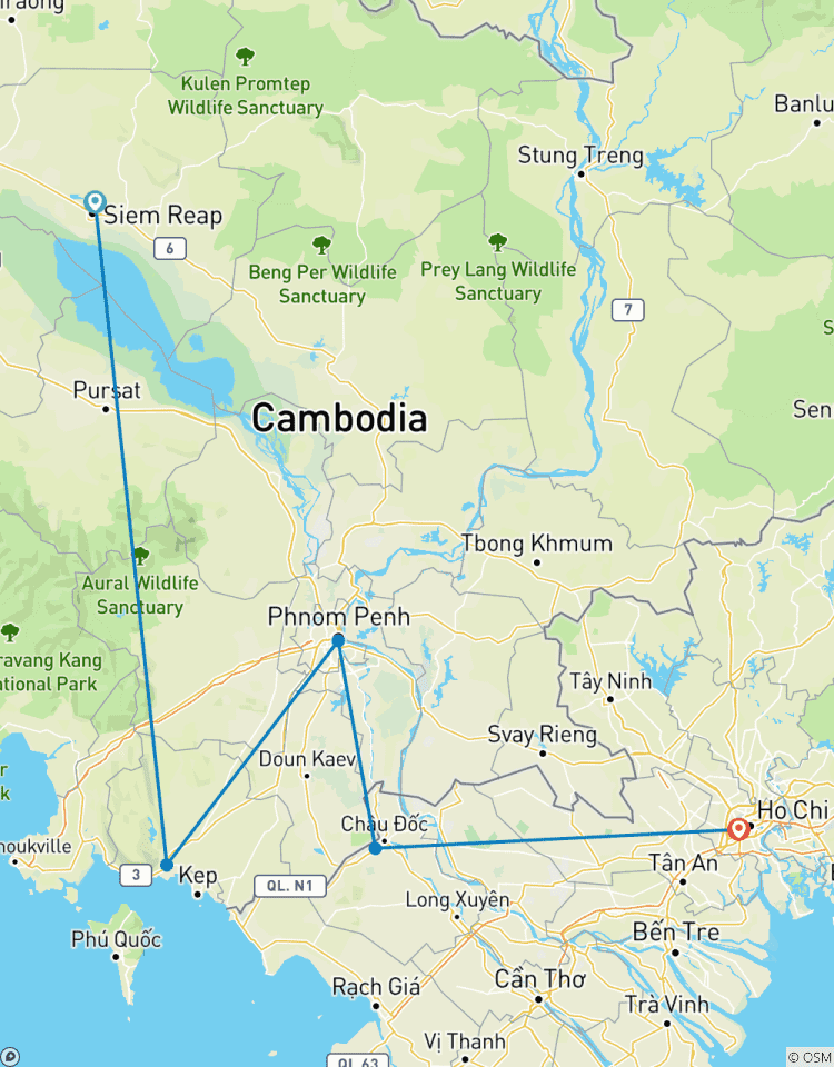 Cyclisme du Cambodge au Vietnam - Vélo électrique circuit