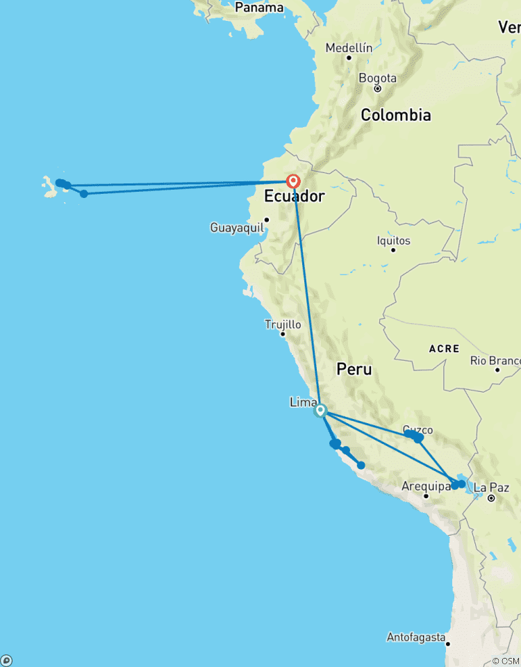 Terre des Incas (Croisière Galapagos Est) circuit