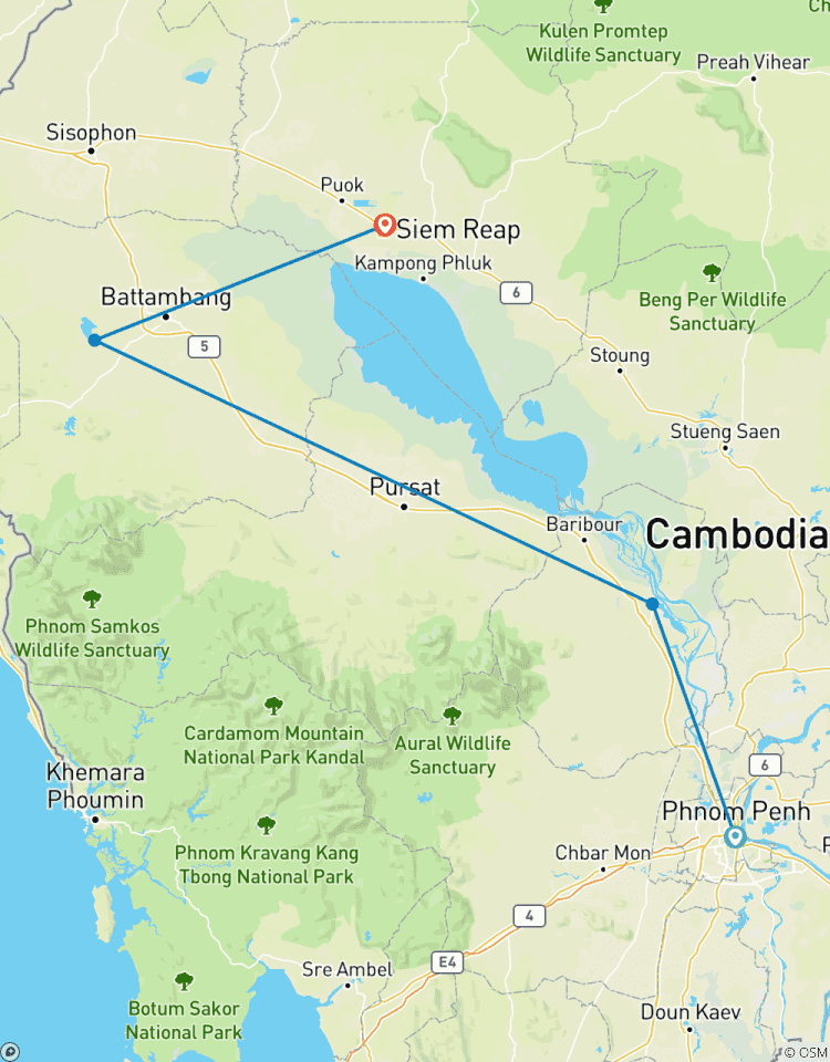 Cambodia Cycling Tour - Phnom Penh to Siem Reap Tour