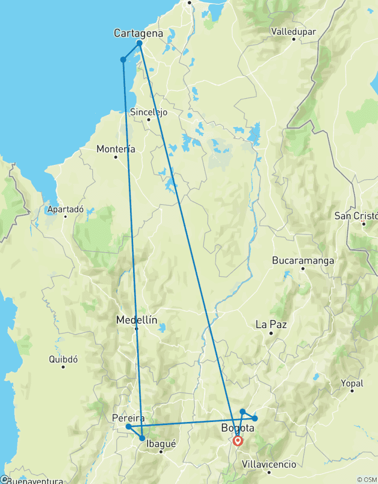 Les 3 axes de diversité de la Colombie : Bogota, région du café et Carthagène circuit