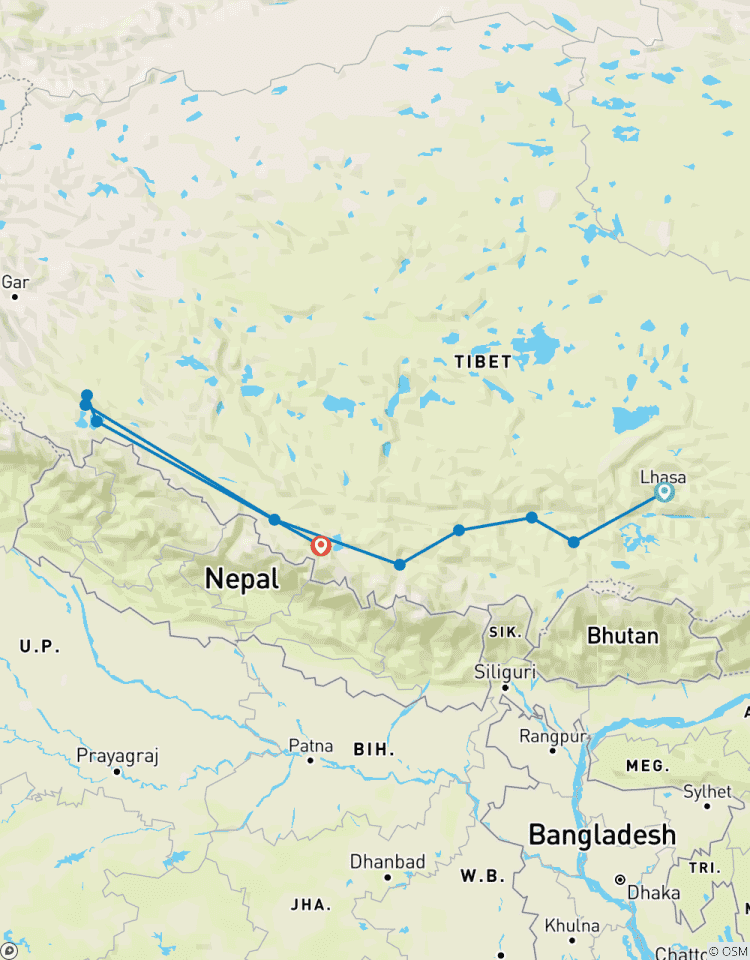 Circuito Viaje en grupo de 12 días a Lhasa, Monte Everest y Monte Kailash, Katmandú