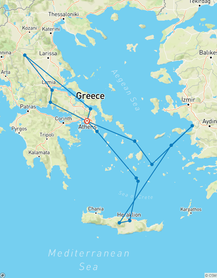 Highlights of Greece with Cruise (Start Athens, End Athens, With 3 Days Cruise, Moderate C Cabin) circuit