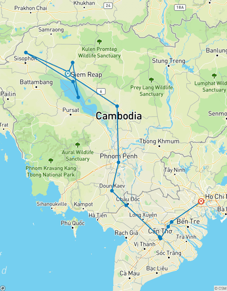 Circuito Vacaciones en bicicleta: de Angkor Wat a Saigón 10 días