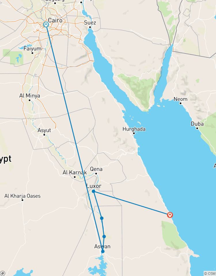 Jana Holiday Luxury Tour (Cairo-Nile Cruise-Marsa Alam) Domestic Flight 9Day Tour
