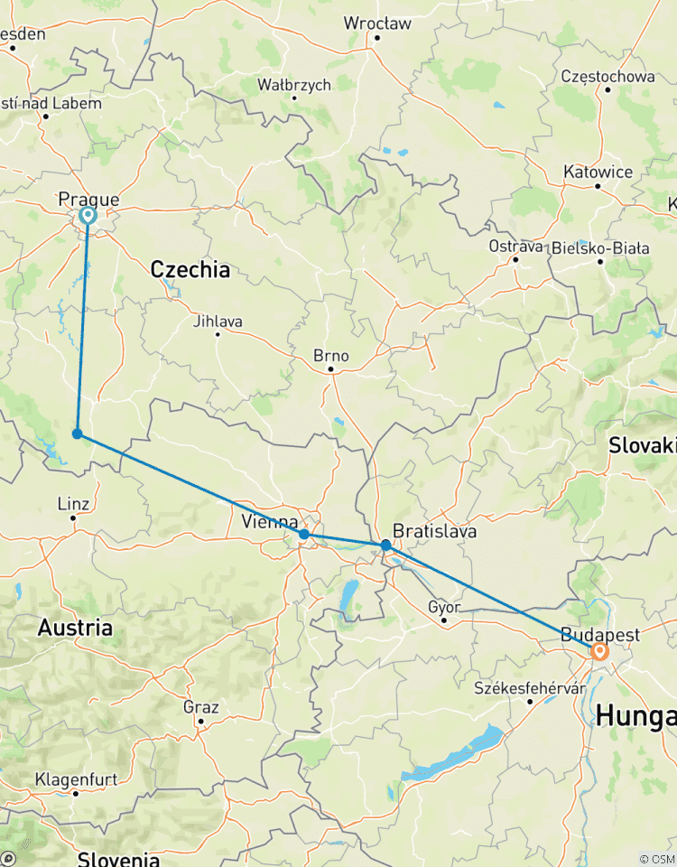 Circuit privé : 4 pays en une semaine : Prague - Vienne - Bratislava - Budapest circuit