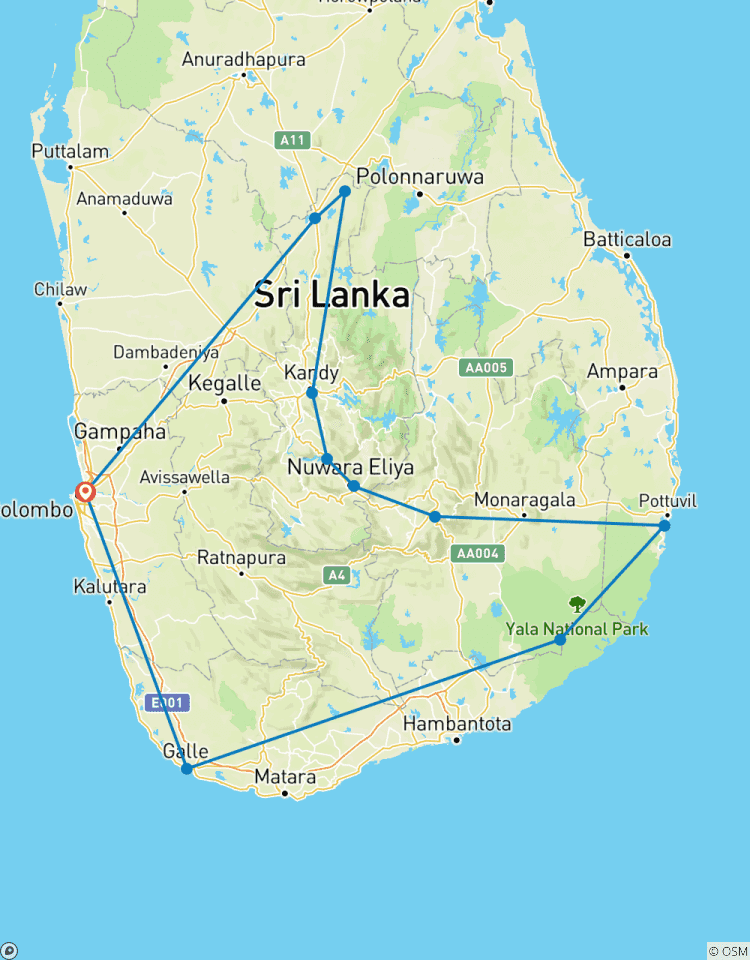 Circuito Desvelando el país de los sueños natural y cultural de Sri Lanka