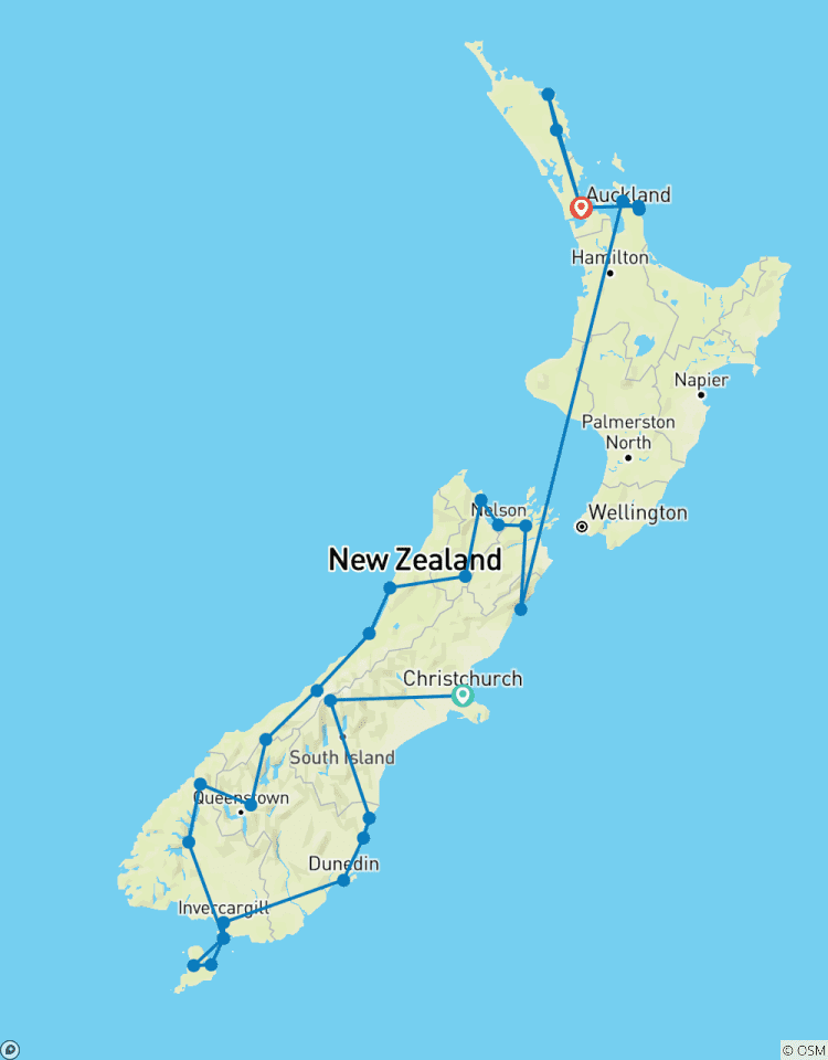 Naturwunder Neuseelands - Christchurch bis Auckland Rundreise