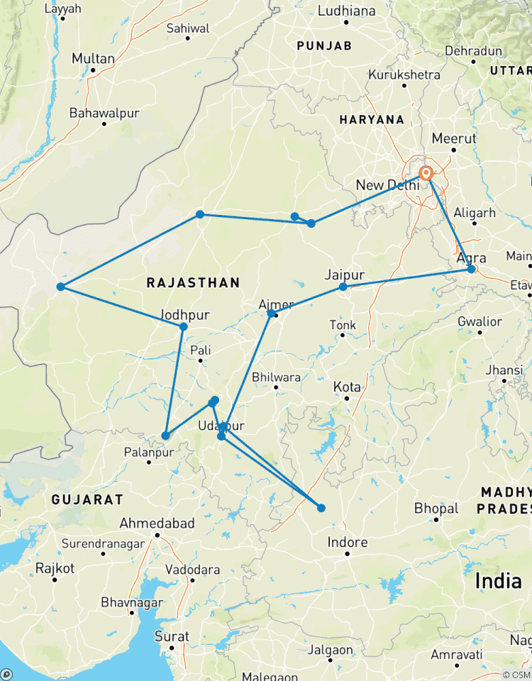 Vorstelijk Rajasthan: Een reis door de levendige kleuren en majestueuze forten-rondreis