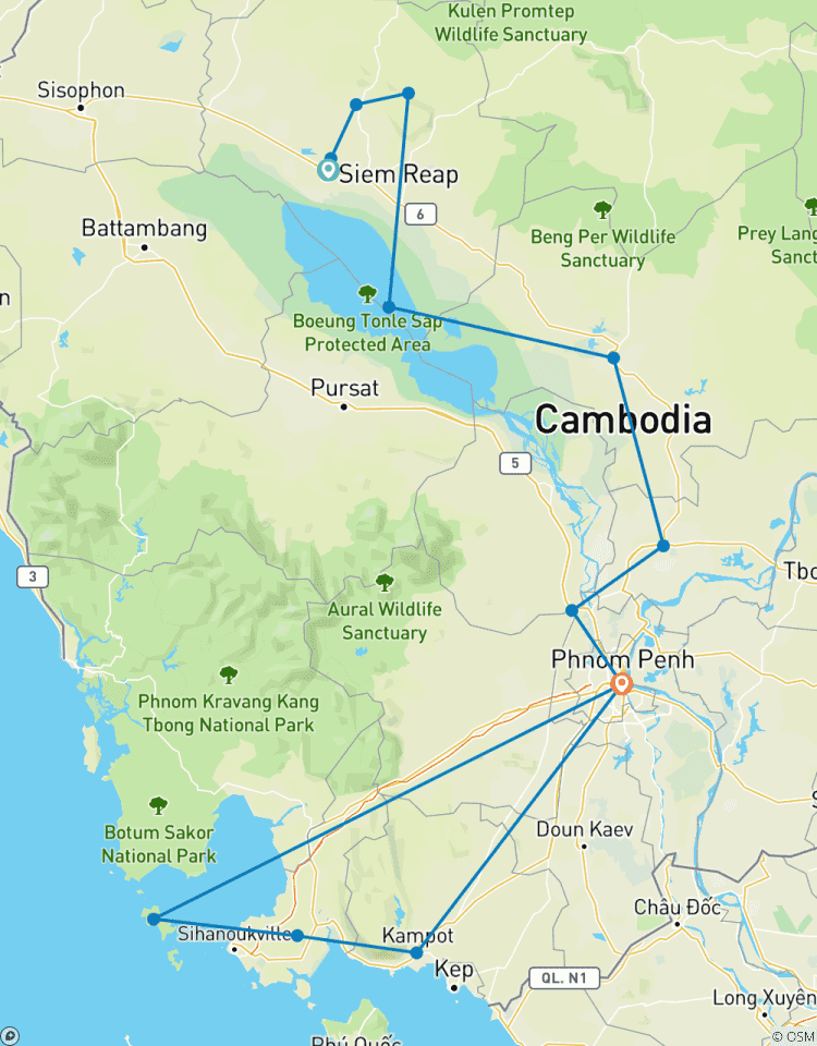 Circuit de 11 jours au Cambodge, des temples d\'Angkor à l\'île de Koh Rong circuit