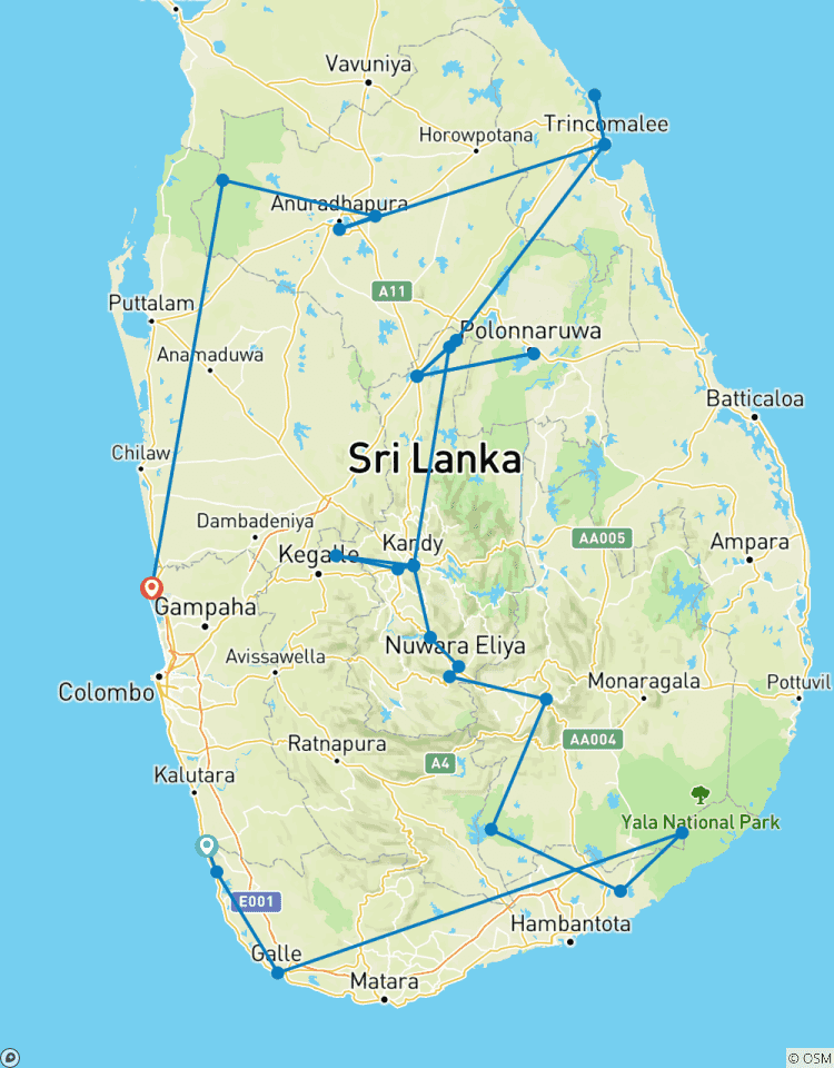 Circuito Descubre lo mejor de Sri Lanka: de la belleza costera a las maravillas culturales paquete de lujo