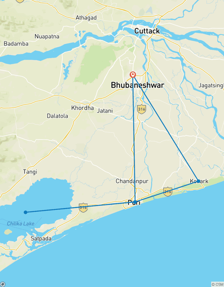Forfait touristique Bhubaneswar Puri Konark circuit