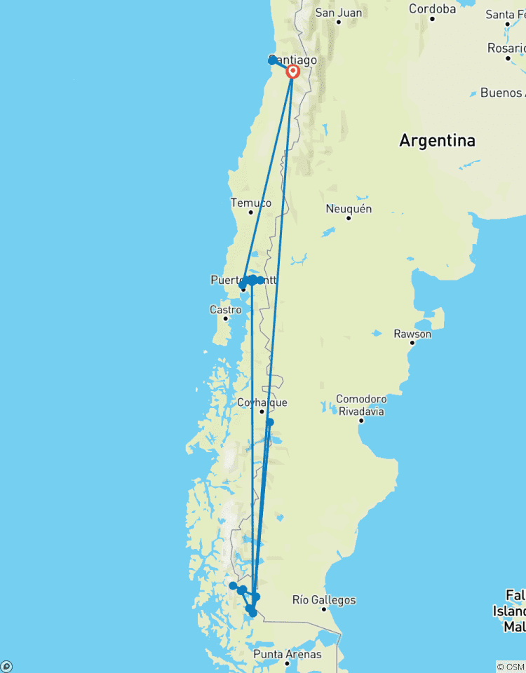 City, Volcanoes and Glaciers in Chile Tour