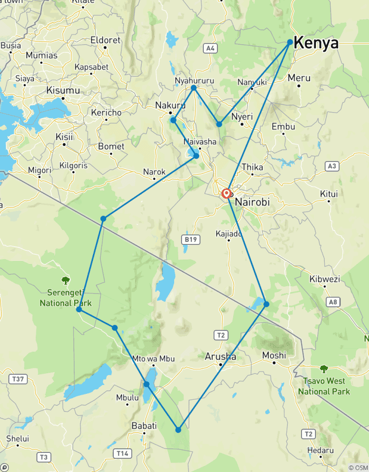 Safari combiné de 15 jours au Kenya et en Tanzanie circuit