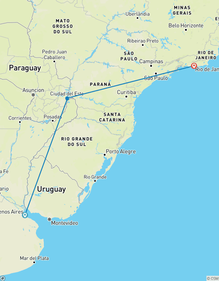 Buenos Aires, Iguassu Falls & Rio 4 Star Incl. Internal flights Tour