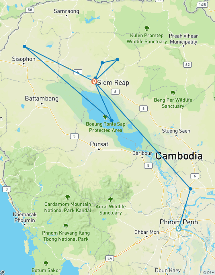 Cambodia Heritage Explorer : Voyage de 7 jours de Phnom Penh à Siem Reap circuit