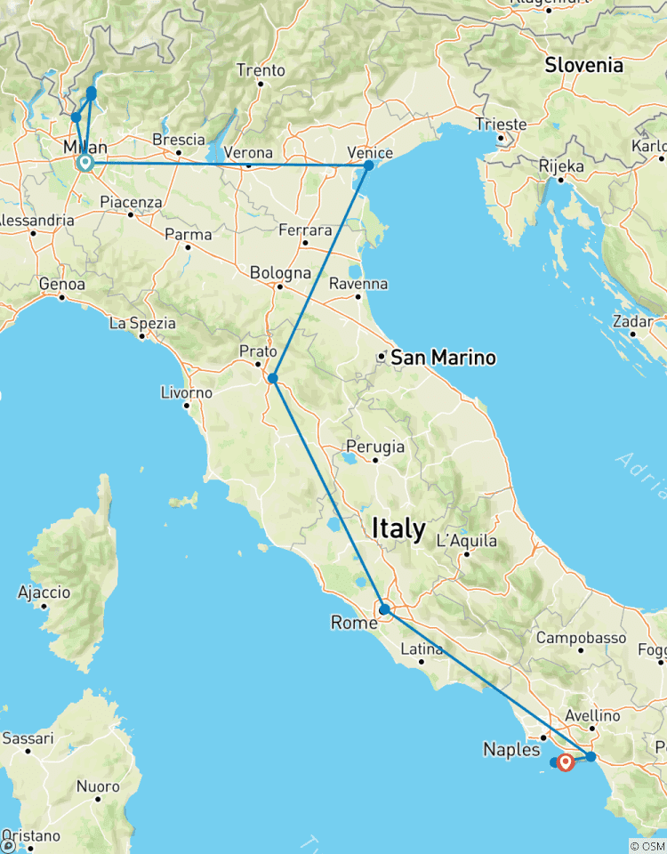 Circuito Joyas de Italia: de Venecia a Amalfi