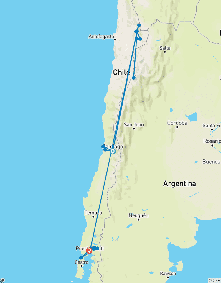 11 jours Santiago, San Pedro de Atacama et Puerto Varas circuit