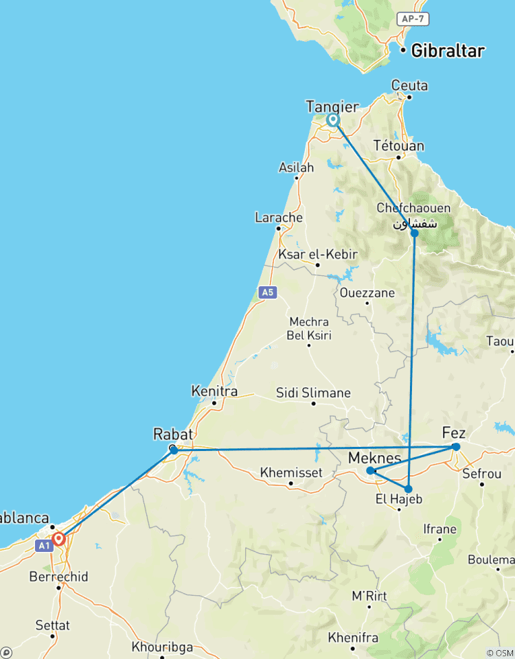 6 Tage Nordmarokko Entdeckung: Tanger, Chefchaouen, Fes & Casablanca Rundreise