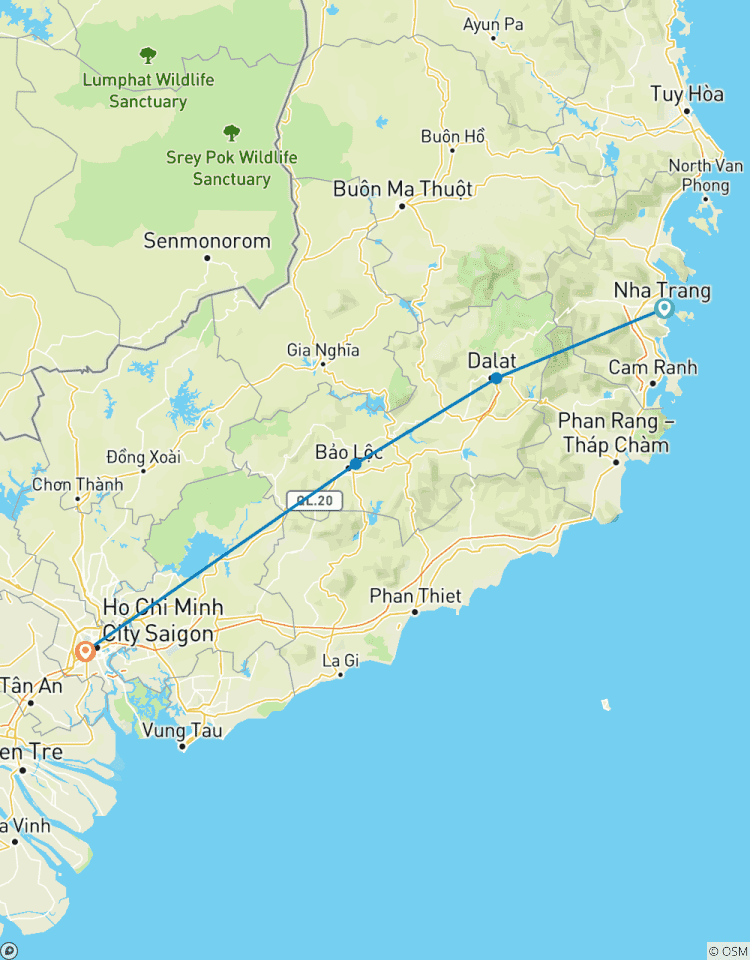 Cyclisme au Vietnam : Nha Trang à Ho Chi Minh Ville 3 jours/3 nuits circuit