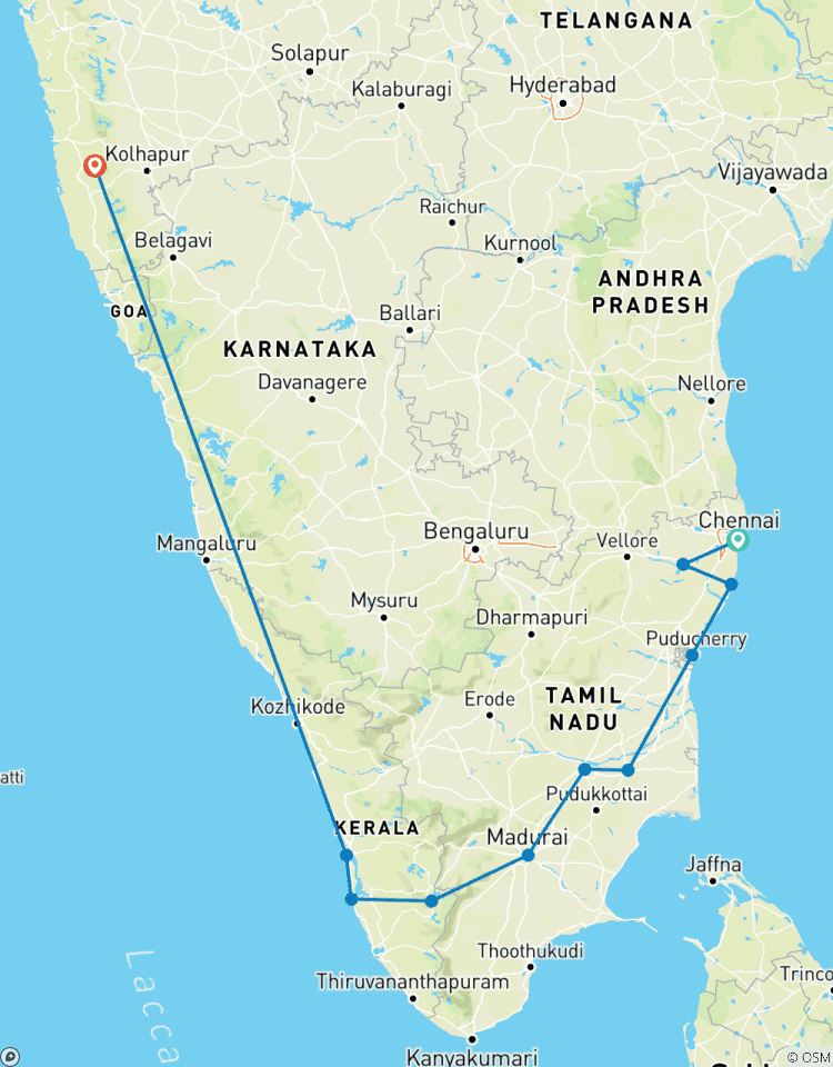 Circuito Viaje al sur de la India con Goa y los Santuarios de vida salvaje de Periyar todo incluido