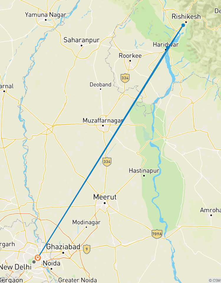 Depuis Delhi : Excursion privée d\'une journée à Haridwar et Rishikesh circuit