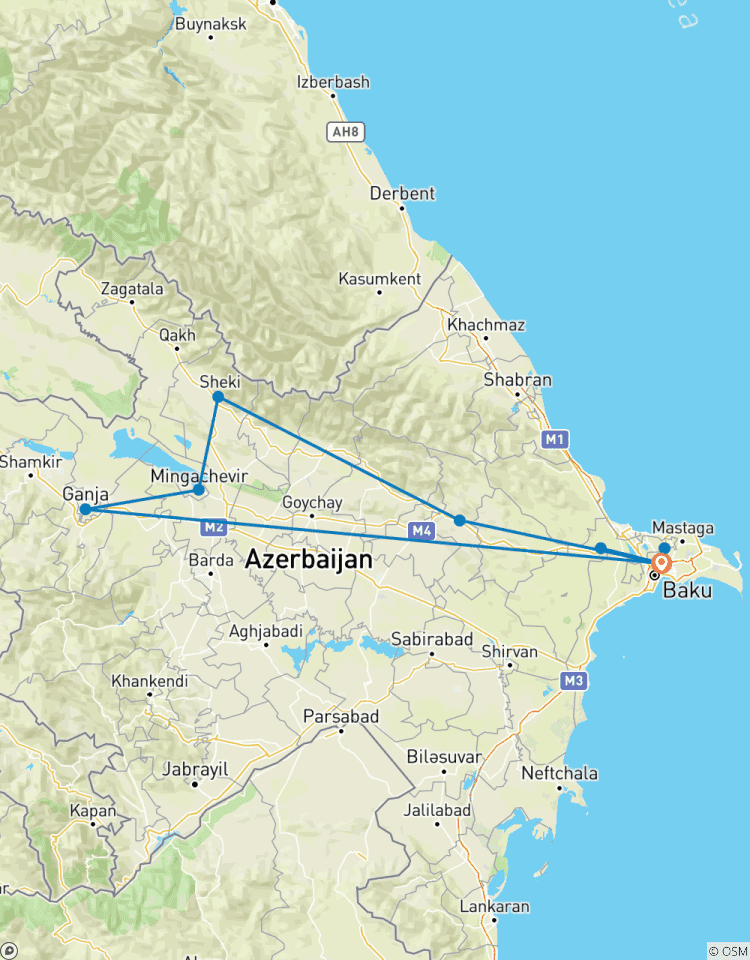 Azerbaijan: Bakú, Gobustan National Park ,Absheron Peninsula, Shamakhi, Sheki, Ganja - 8 Days Tour
