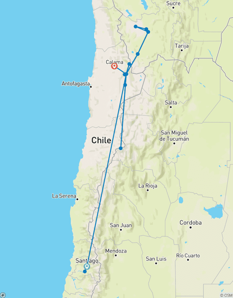 12 Days Chilean Wonders: Santiago, Atacama, and Uyuni Expedition Tour