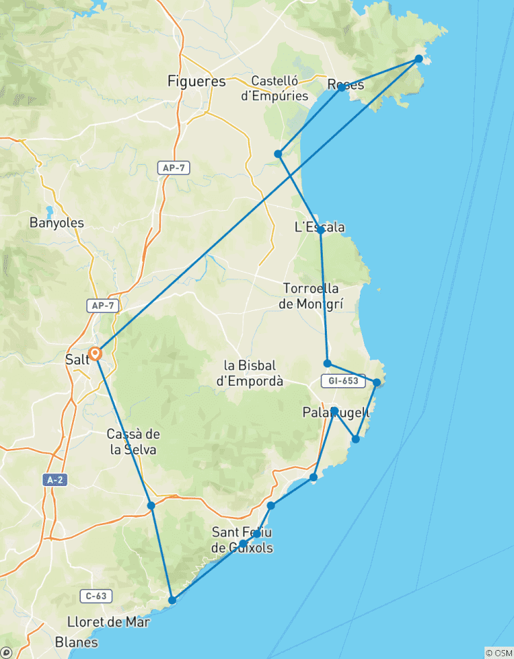 Costa Brava Road Self-Guided Tour