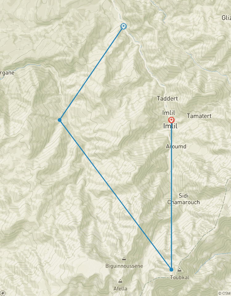 Trekking de 5 jours dans les montagnes de l\'Atlas circuit