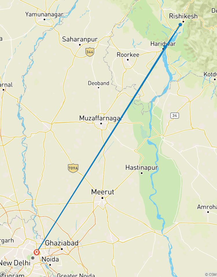 Depuis Delhi : visite de Rishikesh et Haridwar le même jour avec transferts circuit