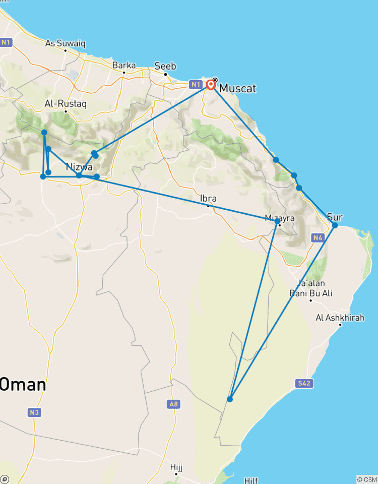 Oman en entier - Circuit accompagné dans des hôtels 4 étoiles - Pension complète circuit