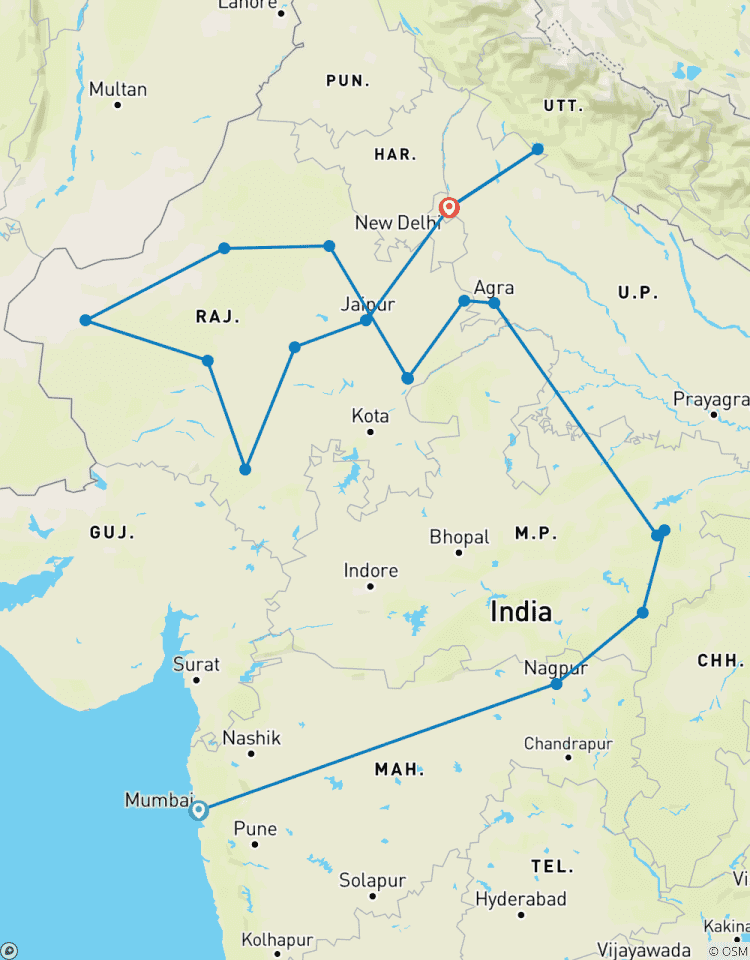Circuit luxueux de 26 jours en Inde pour découvrir la faune et la flore du Rajasthan au départ de Mumbai (TOUT COMPRIS) circuit