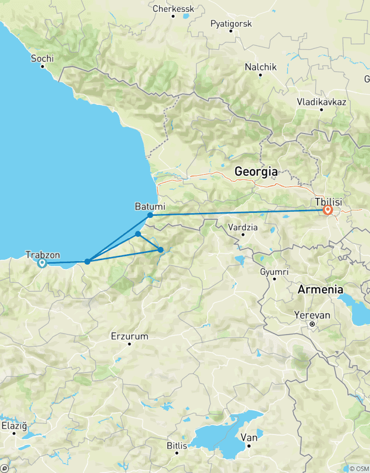 Black Sea Trabzon, Rize, Artvin And Georgia, Batumi, Tbilisi 6 nights 7 days private tour Tour