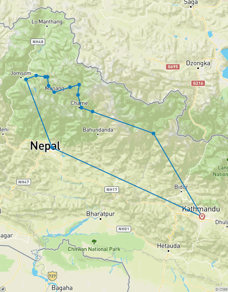 Annapurna 2 High Passes Trek pour 19 jours circuit