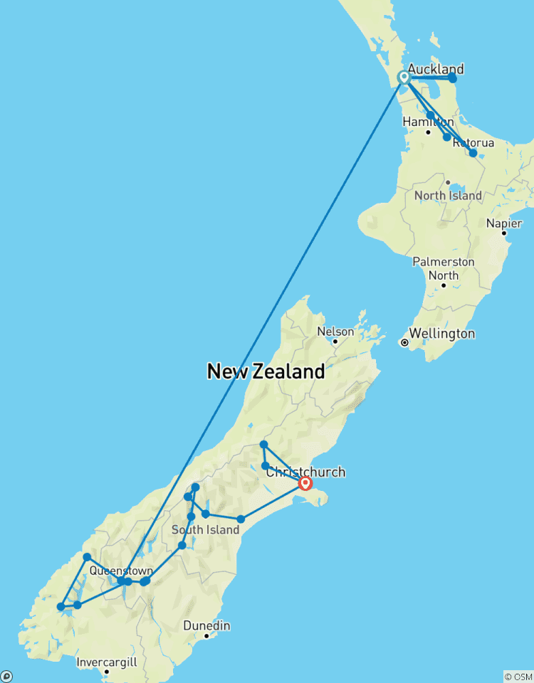 【New Zealand】13 Days New Zealand Grand North and South Island Tour Package Tour