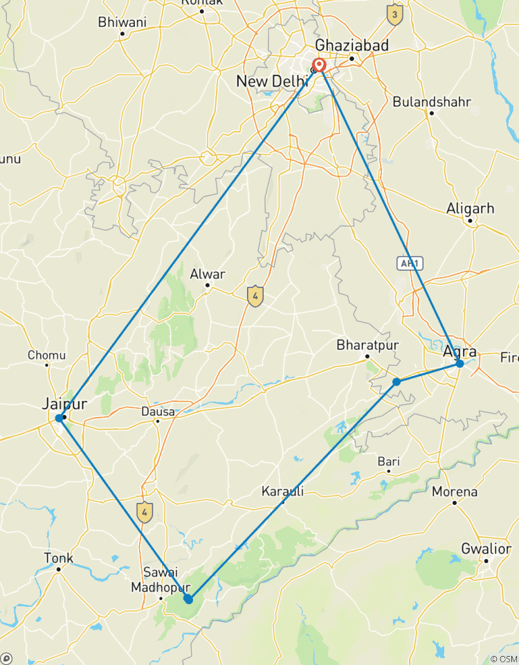 Circuit Triangle d\'Or avec Ranthambore circuit