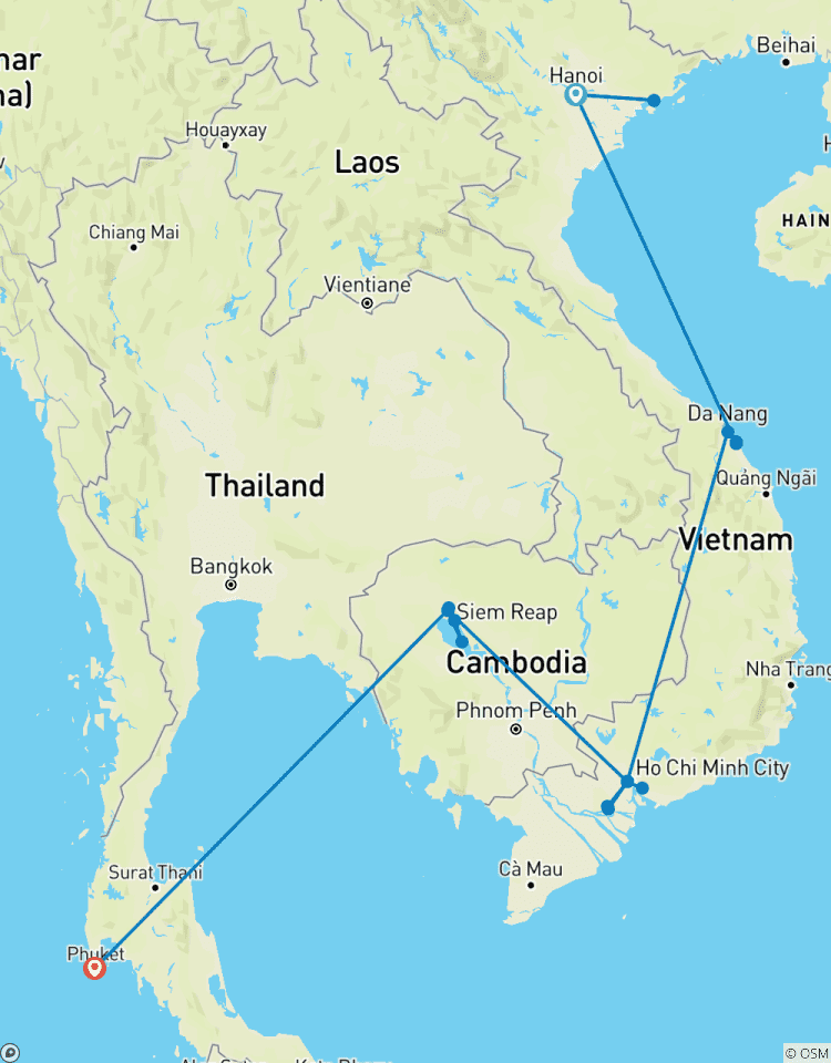 Les points forts du Vietnam, du Cambodge et de la Thaïlande en 15 jours circuit