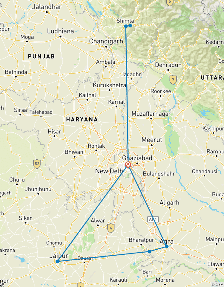 Circuito Circuito al triángulo de oro con Shimla - viaje en tren de Juguete
